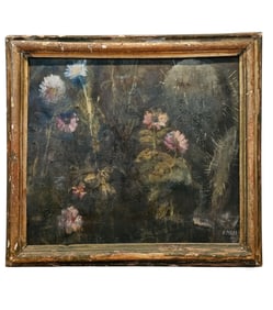 Mello, Zinnias and Cacti, 1971, O/C.