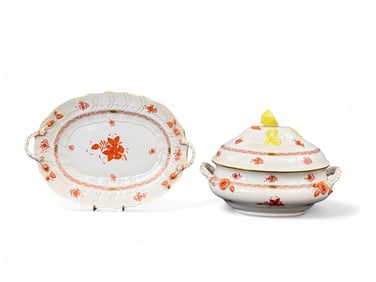 Herend Chinese Bouquet lidded tureen and tray.