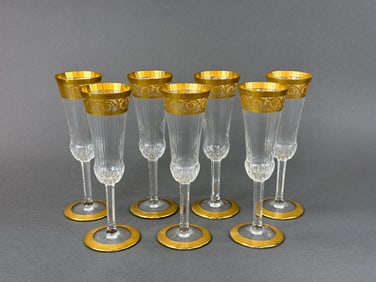 7 St. Louis "Thistle" champagne flutes.