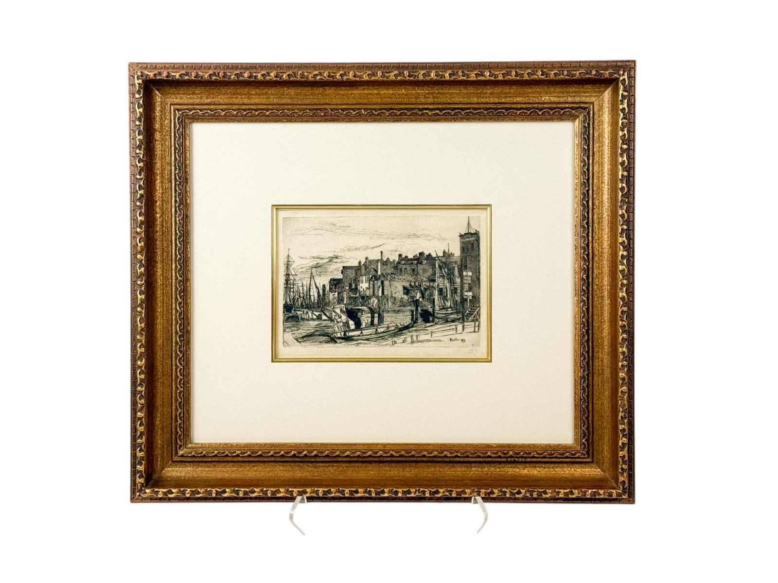 Whistler, "Thames Police," 1859, Etching.: Whistler, James Abbot McNeil (American, 1834-1903). "Thames Police." 1859. Etching on laid paper. Signed in plate l.r. Signed, l.r. edge of plate with the butterfly. Second state of three. Literature: