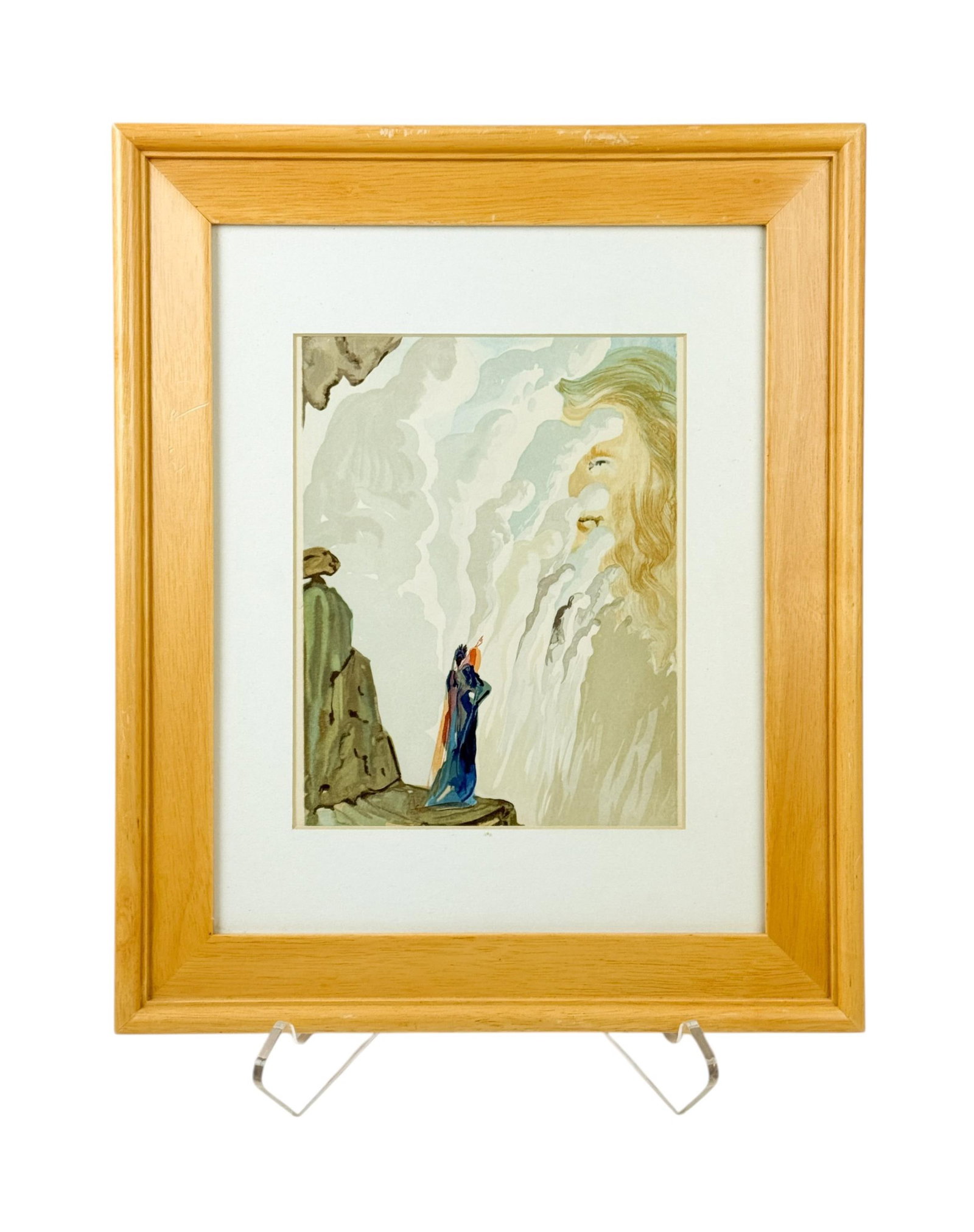 3 Dali Prints from The Divine Comedy.: Dali, Salvador (Spanish, 1904-1989). "Purgatory. Canto 12." Woodcut. 1960. From Editions D'Art Les Heures Claires by Fort and Estrade, Paris. One of 5000 editions. Sheet: 10 1/16 x 14". Frame: 14 1/2"