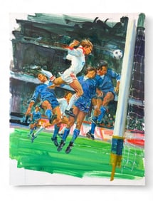 Tony Kokinos, Soccer, Gouache.