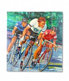 Tony Kokinos, Cycling, Gouache.