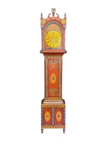 Pennsylvania Dutch painted tall case clock.