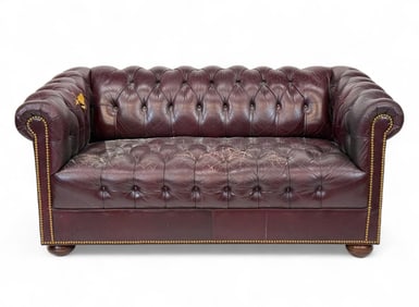 McKinley Chesterfield tufted leather sofa.
