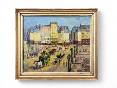 Arturo Souto Feijoo, City scene, O/C.
