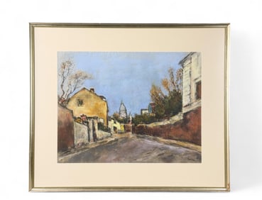 Arturo Souto Feijoo, Street scene, Pastel.