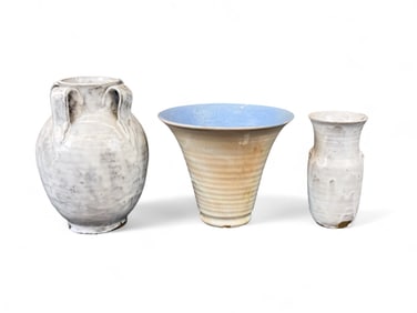 3 Jugtown ware vases.