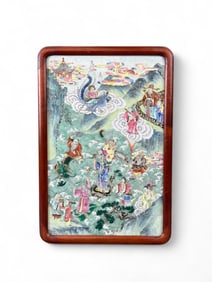 Chinese painted tile.