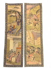 2 Chinese Kesi silk panels, c. 19th century.