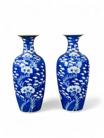 2 Chinese Qing prunus vases.