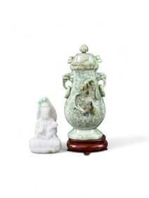 2 Carved jade pieces.