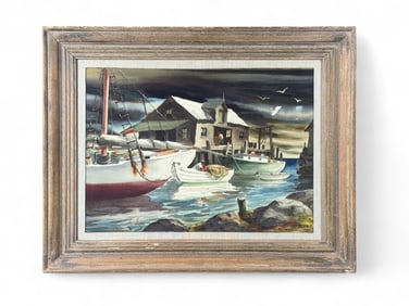 Henry M. Gasser, Winter dock scene, WC/P.