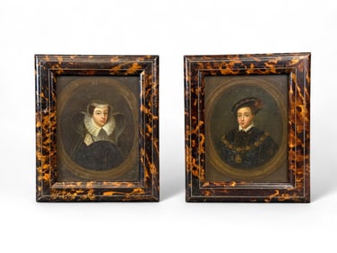 2 Portraits on copper.