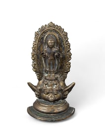 Bronze figure of Buddha and Bhoma.