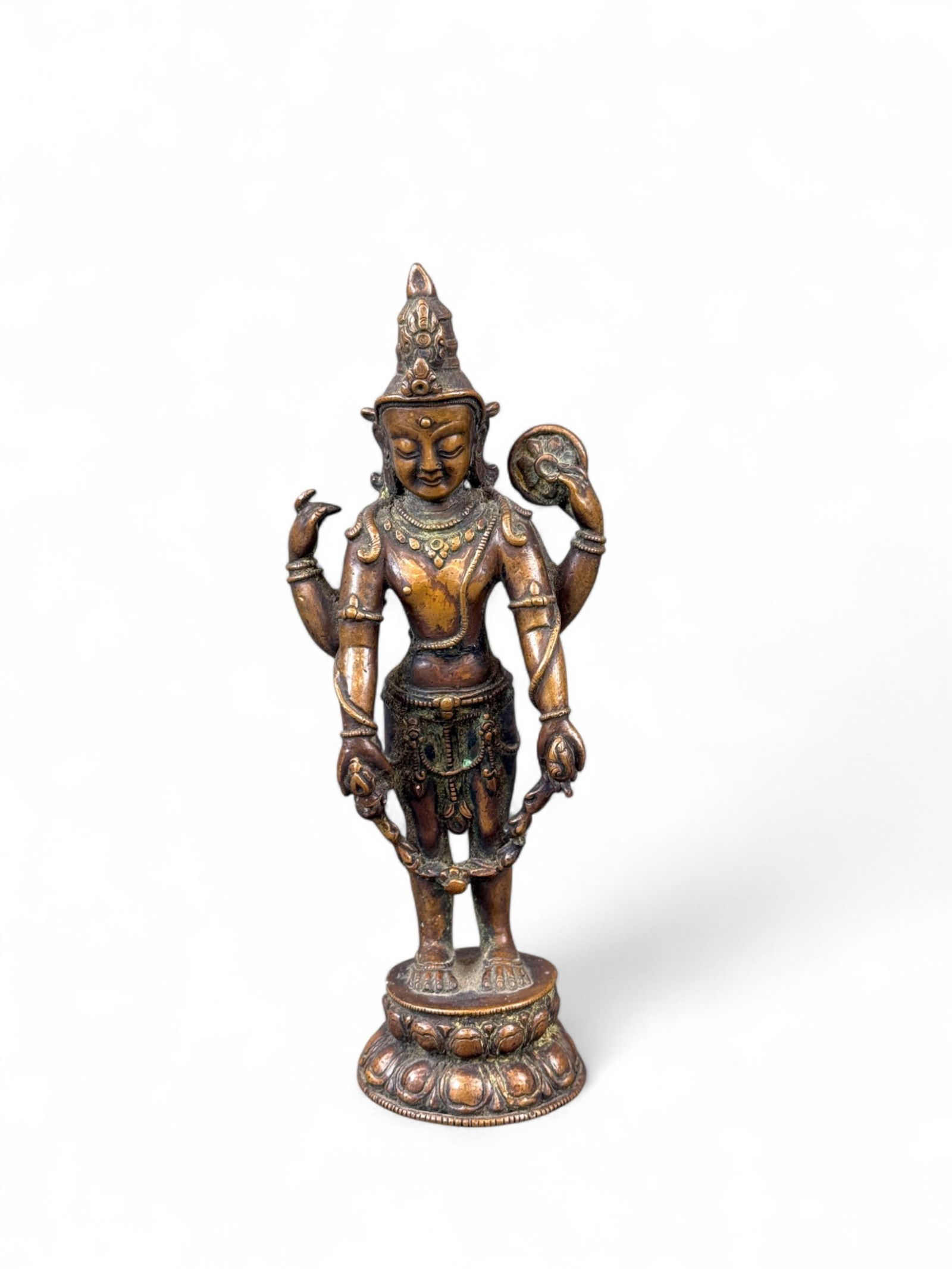 Bronze of Guanyin.: A Hindu bronze sculpture of Guanyin. 7 1/4" x 3".