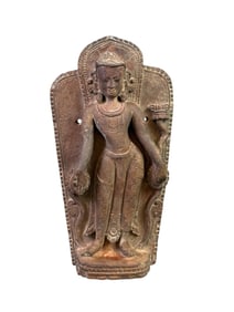 Schist stele of Buddha Maravijaya, 17th c.
