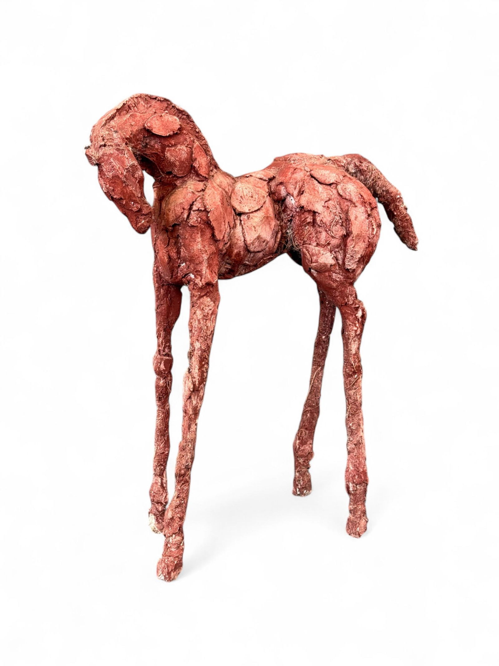 Siri Hollander, Horse, Mixed media sculpture.: Hollander, Siri (American, b.1959). Horse. Mixed media sculpture with cement. 16 1/4" x 12" x 5". Provenance: From the Estate of U.S.A.F. Lt. General James R. Brown (1930-2015).