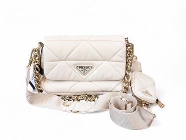 Prada white quilted cross body.