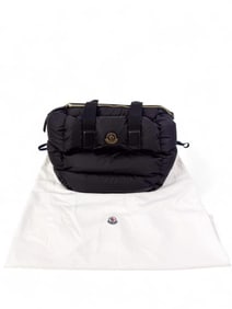 Moncler black puffer tote.