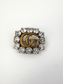 Gucci Double G brooch with box.