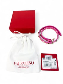 Valentino Rockstud leather bracelet with box.
