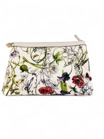 Gucci small floral canvas bag.