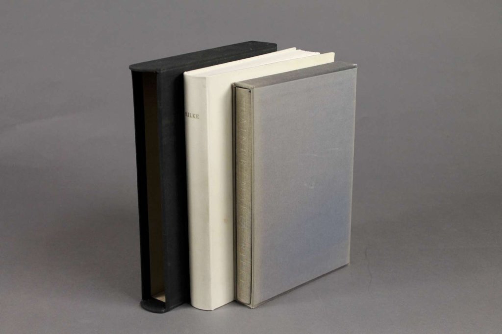 2 Books by Rilke. Limited Editions Club.: [Limited Editions Club/Rilke]. 2 Titles by Rainer Maria Rilke. ++ THE NOTEBOOKS OF MALTE LAURIDS BRIGGE. Translated by Stephen Mitchell. Limited Editions Club, (1987). 4to. Vellum. Very good in good b