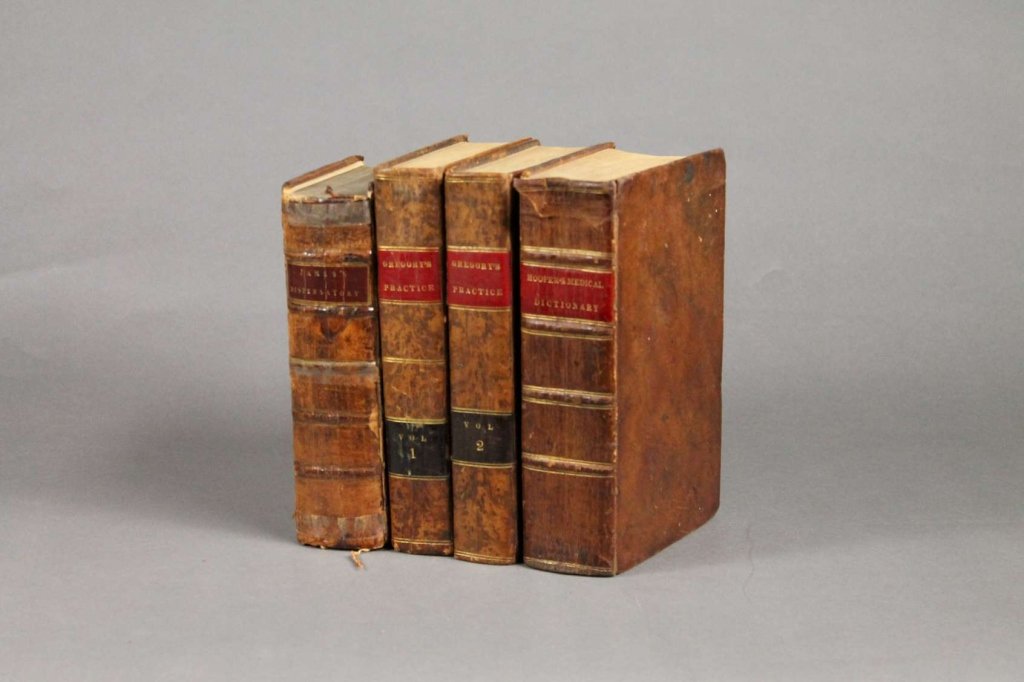 4 Vols incl: PHARMACOPOEIA UNIVERSALIS, 1752.: [Medicine]. 3 Titles (4 Vols). ++ R. [Robert] James. PHARMACOPOEIA UNIVERSALIS: Or, a New Universal English Dispensatory… London: Printed for J. Hodges… 1752. Second Edition. Thick 8vo. Text in 2 