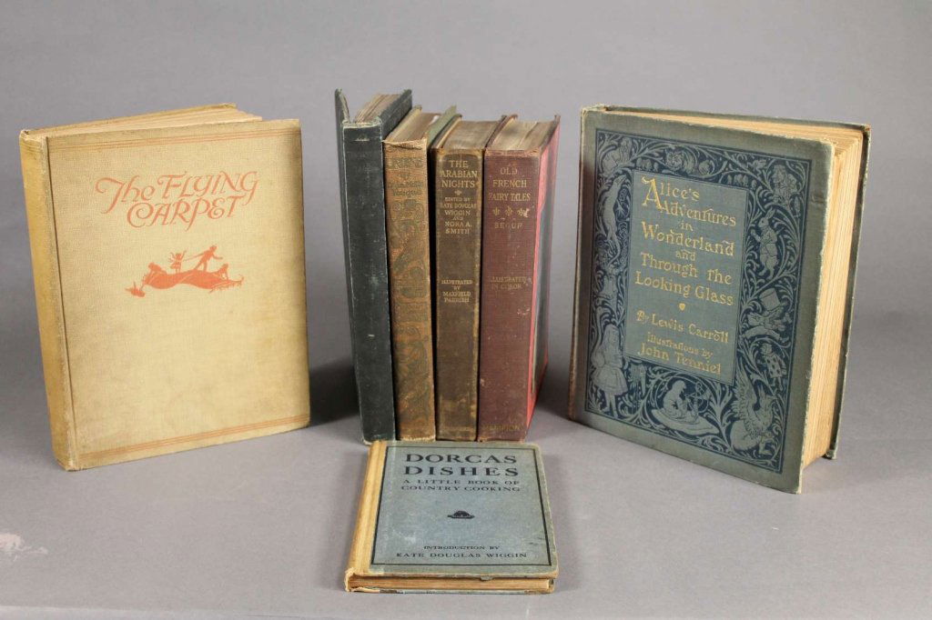 7 Books incl: Maxfield Parrish, ARABIAN NIGHTS.: [Children’s/Maxfield Parrish/Misc.]. 7 Titles. 8vo. Orig hardcover bdgs. Fair to very good. Sold with all faults. ++ THE ARABIAN NIGHTS: Their Best-Known Tales. Edited by Kate Douglas Wiggin and Nor