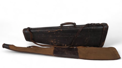 Vintage leg of mutton case and canvas cases