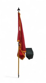 Gen. Brown Lt. Gen. 3 Star flag with pole.