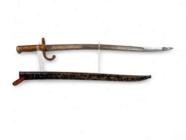 2 French M1866 Yataghan sword bayonets