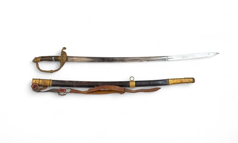 Austrian Lloyd Merchant Navy sword with scabbard.