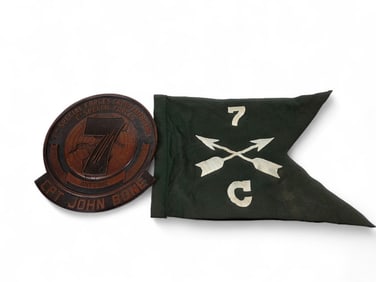 U.S. Army 7th Special Forces Group guidon & plaque