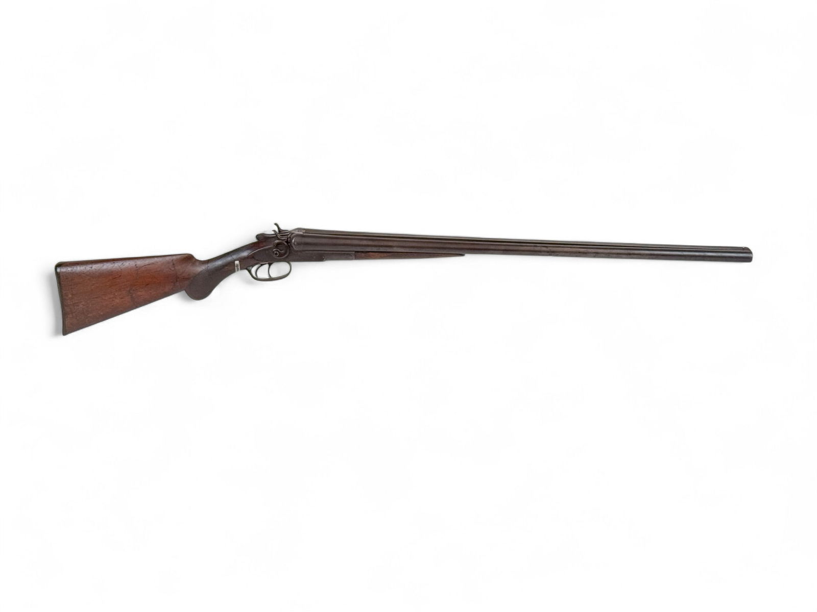 Remington M1889 double hammer shotgun, 12 Gauge: [Antique Firearm] A 1893 Remington Model 1889 Grade 1 double hammer side by side shotgun, 12 Gauge. 30" barrel choked Imp. Cyl. and Mod. Walnut splinter fore stock and checkered semi pistol grip stock