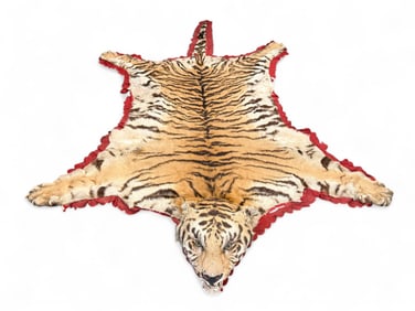 Head mounted tiger skin rug VA BUYERS ONLY.