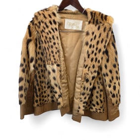 Cheetah fur and leather coat VA BUYERS ONLY