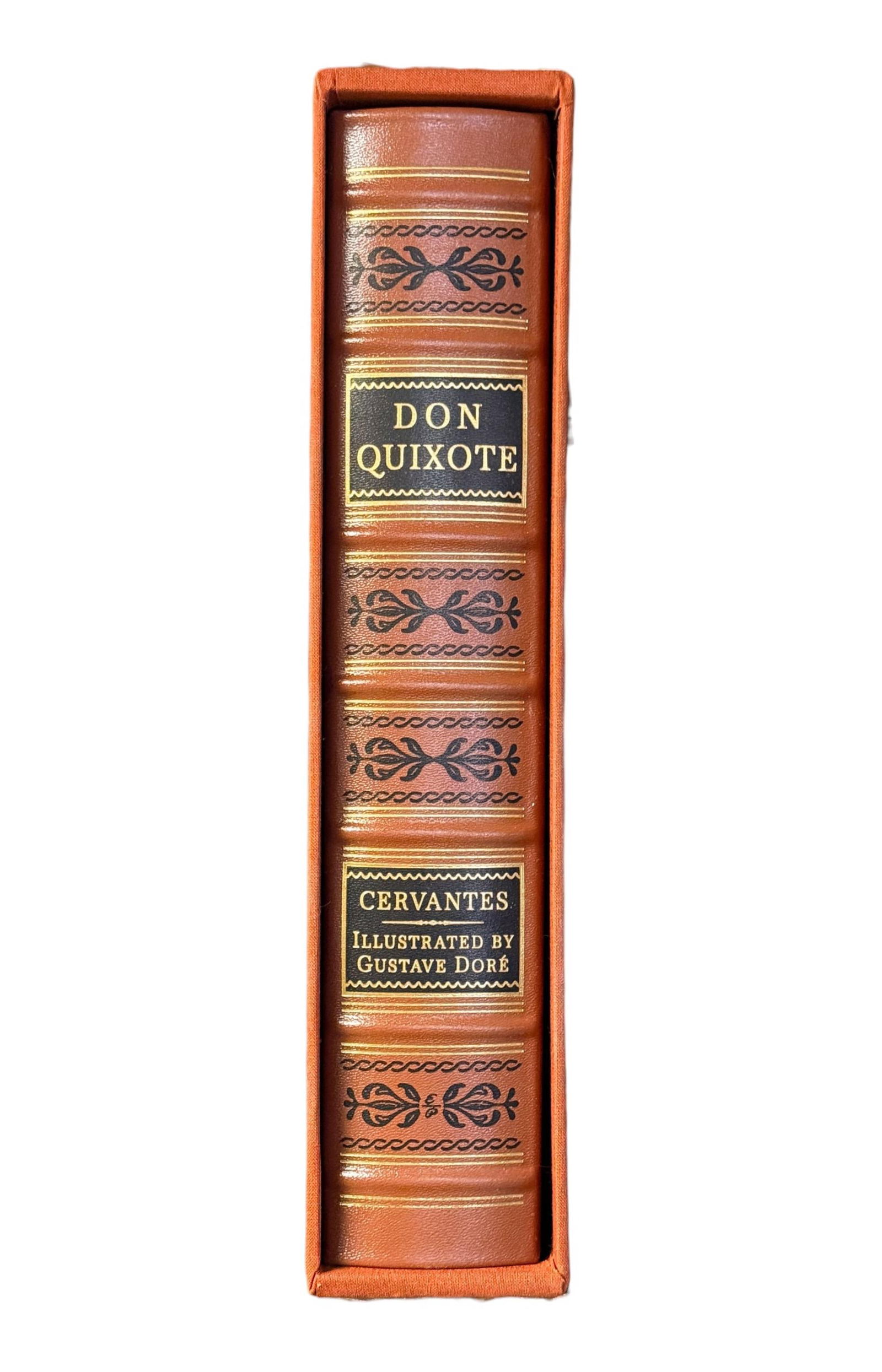 Don Quixote. Easton Press.: [Easton Press] Don Quixote by Cervantes and illustrated by Gustave Dore. Including 120 wood engraving full page images. Limitation 389 of 600. 4to. 1,008pp. Leather cover, cloth slip case, 22kt gold s