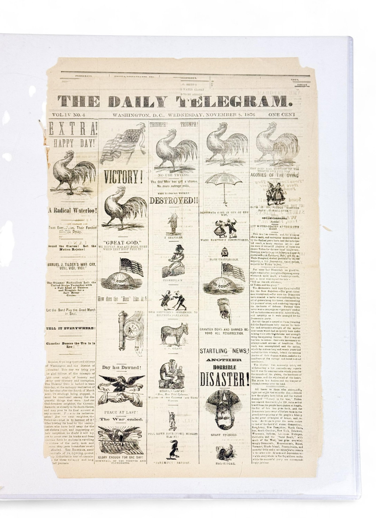 The Daily Telegram, Washington D.C. 1876. (1 of 2)