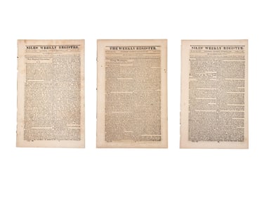 3 Vols. of The Weekly Register, 1813-1814.