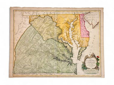 Carte de la Virginie et du Maryland.