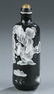 19th c Chinese Porcelain Black Glaze Snuff Bottle - 3
