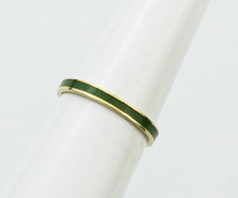 14KYG Green Enamel Band