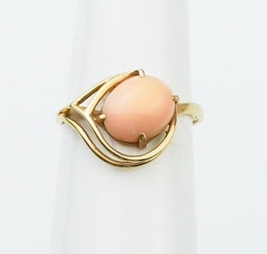 14KYG Pink Coral  Ring