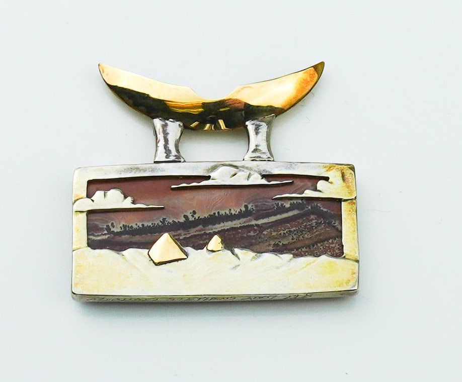 Michael Stephens Silver/14KYG & Agate Pendant (1 of 1)