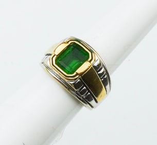 14KW/YG Emerald Ring