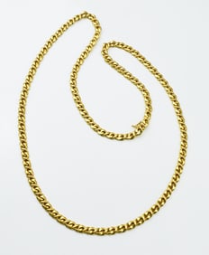 18KYG Flat Fancy Link Chain