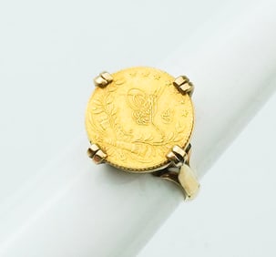 18KYG Gold Coin Ring