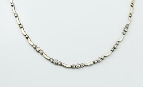 14KWG Diamond Link Necklace